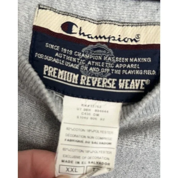 Champion Reverse Weave Fresno Monsters Junior Hockey Men's XXL Sweatshirt - Gray - Picture 6 of 9